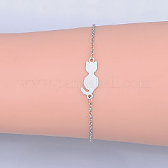 Bracelets à maillons chaton en acier inoxydable 201 résistant au ternissement&nbsp;BJEW-T011-JN473-1