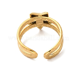 Ionenplattierung (IP) 304 Edelstahl offene Manschette Ring Zubehörse&nbsp;RJEW-H212-08G