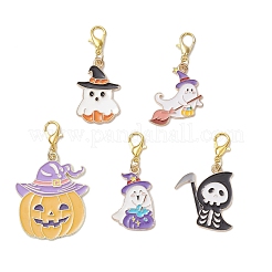 5 pendentif décoratif en alliage émaillé pour Halloween&nbsp;HJEW-JM03960