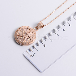 Colliers avec pendentif pentagramme viking vintage en acier inoxydable punk pour unisexe&nbsp;JV0846