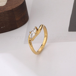 Fingerringe aus 304 Edelstahl und Zirkonia für Damen&nbsp;WG54E70-01