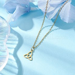 Dreifaltigkeitsknoten/Triquetra 304 Edelstahl Anhänger Halsketten&nbsp;NJEW-JN04882-01