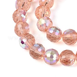Chapelets de perles en verre transparent électrolytique&nbsp;EGLA-N024-01A-C04
