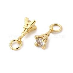 Adornos de latón micropavé de circonia cúbica&nbsp;ZIRC-G133-04G-1
