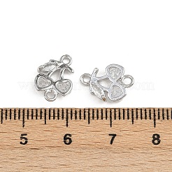 Messing Pavé klare Zirkonia Fruchtverbinder Charms&nbsp;KK-C115-02B-P