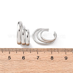 Boucles d'oreilles manchette triple C en acier inoxydable 304&nbsp;EJEW-K268-87P