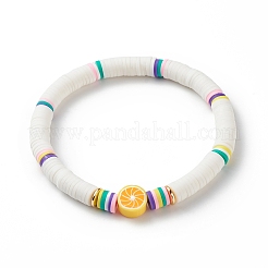 Bracelet extensible heishi surfeur en argile polymère fait à la main&nbsp;BJEW-JB08903