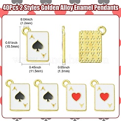 40pcs 2 Arten goldene Legierungs-Emaille-Anhänger&nbsp;ENAM-CJ0005-72