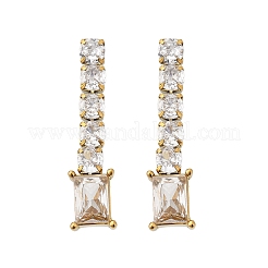 Orecchini a bottone con nappina in zirconia cubica trasparente in acciaio inossidabile 304&nbsp;EJEW-Z094-01F-G