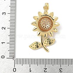 Pendentifs avec zircon cubiques à micro-pavés en laiton&nbsp;KK-Q068-15G