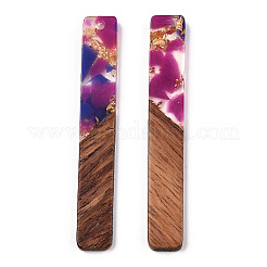 Grands pendentifs en résine transparente et bois de noyer&nbsp;RESI-TAC0017-42F
