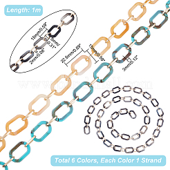 6 filo 6 colori catene a graffetta in acrilico fatte a mano&nbsp;AJEW-PH0003-92