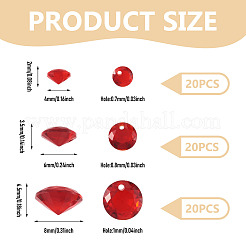 60 pz 3 stili di ciondoli in zirconia cubica&nbsp;ZIRC-TAD0001-01B