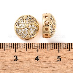 Perle di zirconi cubici trasparenti in micro pavè di ottone&nbsp;KK-S389-26G