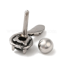 Pendientes de acero inoxidable 304 con circonitas cúbicas&nbsp;EJEW-K260-04AS