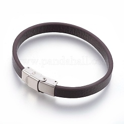 Bracciali cordone pelle microfibra&nbsp;BJEW-L635-01B-M