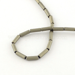 Tube electroplate non-magnétiques brins de perles d'hématite synthétique&nbsp;G-S203-22G