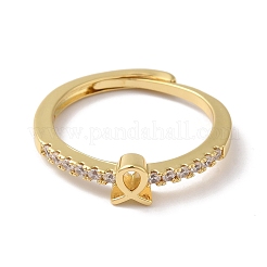 Verstellbare Ringe aus Messing mit klarem Zirkonia und Sternbild für Damen&nbsp;RJEW-S407-08G-07