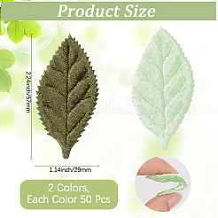 100 pz 2 foglie artificiali in tessuto colorato&nbsp;AJEW-CY0002-82
