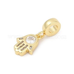 Europäischer Anhänger aus Messing mit Mikropflaster und Zirkonia&nbsp;KK-U062-24G
