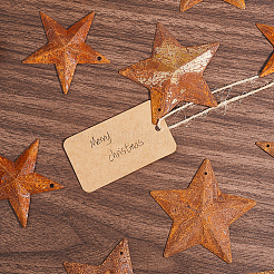 Grands pendentifs en fer rouillé étoilé&nbsp;IFIN-GF0001-10A