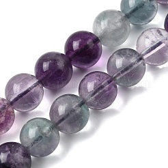 Natürlichen Regenbogen Fluorit runde Perle Stränge&nbsp;G-P070-31-10mm
