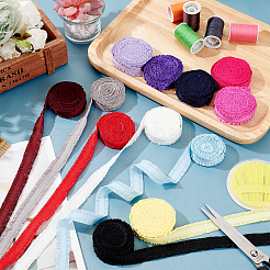 24 yard 12 styles de fibre élastique plate en polyester&nbsp;EC-CA0001-02