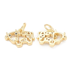 Messing klare Zirkonia Charms&nbsp;ZIRC-B010-22G