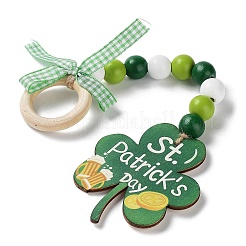 Décoration pendentif en bois pour la saint-Patrick&nbsp;HJEW-G023-02C