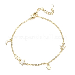 Bracelets à breloques en laiton émaillé blanc&nbsp;KK-CBA6980-29G