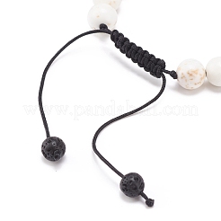Bracciale da donna con perline intrecciate rotonde in magnesite e pietre miste&nbsp;BJEW-JB08384-01