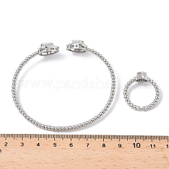 Tropfenförmige Armreif- und Ringsets aus Messing mit Mikropflaster und Zirkonia für Damen&nbsp;SJEW-R002-04P-02