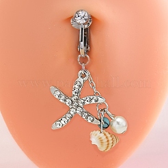 Bauchnabelringe aus Edelstahl 304 mit Pavé-Fassung&nbsp;FS-WG69EA3-01