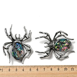 Spilla a forma di ragno con conchiglia tinta in pavé di lega di articoli a duplice uso&nbsp;JEWB-C026-04B-AS
