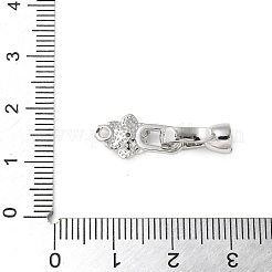 Micro pavé di ottone trasparente cubic zirconia piegato su fermagli&nbsp;KK-P290-22P