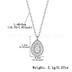 Collier pendentif goutte d'eau en zircon argenté S925&nbsp;LR8238-2