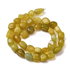 Fili di perline di pepite di giada oliva naturale coreana&nbsp;G-T150-A02-04