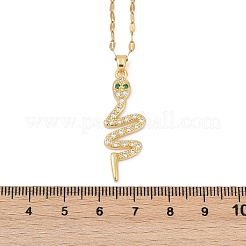 Collane con ciondolo a forma di serpente in ottone con zirconi cubici&nbsp;NJEW-D309-02G-B