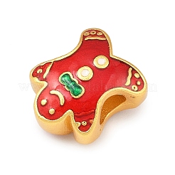 Weihnachtsperlen aus Messing und Emaille&nbsp;KK-F922-03C-G