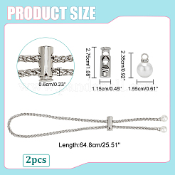 2 pieza de cadena con cordón para bolso tipo cubo de aleación&nbsp;DIY-WR0003-08P