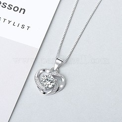 Anlaufschutz rhodinierte 925 Sterling Silber Anhänger&nbsp;ZIRC-BB50406-A