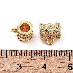 Bélières en tube de zircone cubique transparente micro pavée en laiton&nbsp;KK-S394-06C