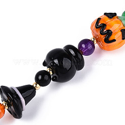 Halloween-Thema handgefertigte Bunte Malerei-Perlenstränge&nbsp;LAMP-N028-17A