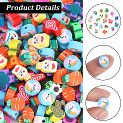 250pcs 5 Arten handgemachte Polymer-Ton-Perlen&nbsp;CLAY-PA0001-40