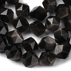Natürliche silberne Obsidianperlenstränge&nbsp;G-Z119-A11-03