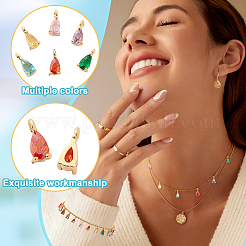 24 breloque en laiton doré 6 couleurs avec micro pavé de zircones cubiques&nbsp;KK-GA0001-68