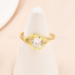 Anelli per polsini da donna in ottone con micro pavé di zirconi cubici&nbsp;RJEW-Z113-39G