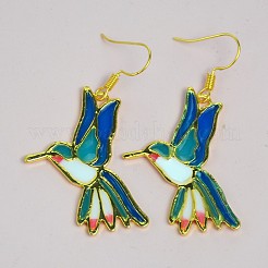 Ohrhänger mit Vogelmotiv aus Emaille und Legierung für Damen&nbsp;WGBA97F-01