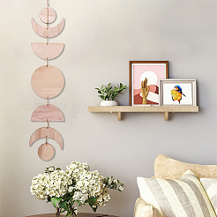 Decoraciones colgantes de madera de fase lunar&nbsp;HJEW-WH0043-26A