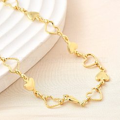 Collane in ottone collana a cuore&nbsp;NJEW-D314-01G